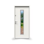 Drzwi GERDA SELECT.HANOVER 5 (NS5) , 90E, Lewe, Otwierane na zewnątrz, Biały, Szyba mira star, BLOK Z, DUOTHERM 75, Biały, Próg aluminiowy z uszczelką, Zestaw mont. oścież.