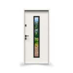 Drzwi GERDA SELECT.HANOVER 5B (NS5B) , 90E, Prawe, Otwierane do wewnątrz, Biały, Szyba mira star, BLOK Z, DUOTHERM 75, Biały, Próg aluminiowy z uszczelką, Zestaw mont. oścież.