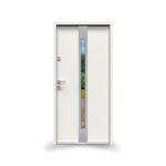 Drzwi GERDA SELECT.MILANO 8 (NS1) , 90E, Prawe, Otwierane do wewnątrz, Biały, Szyba mira star, BLOK Z, DUOTHERM 75, Biały, Próg aluminiowy z uszczelką, Zestaw mont. oścież.