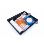 ZESTAW MALARSKI 25cm MIKROFAZA (wałek mikrofaza 25cm, uchwyt 25cm/8mm, kuweta 32/34cm, folia malarska 4/5m, taśma BLUE 48mm/50m, pędzel płaski36)