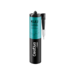 Creativ glue cartridge with teal label and attached nozzle, used for joining pieces in furniture and crafts