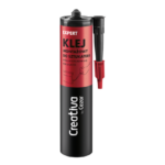 Adhesive cartridge with a red label that says 'KLEJ Montazowy do Sztukaterii' and a red nozzle, branded 'creativ' on a black body.
