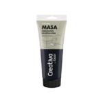 Tube of masa szpachlowa do sztukaterii (plaster patching compound) in beige and navy packaging.”,