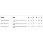 Table listing BRASS LINE KMS S20, S30, and S40 with Polish descriptions and size columns S, Ø, A, B, C, D.
