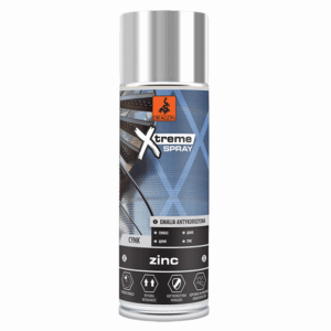Aerosol spray can labeled 'Xtreme Spray' with zinc anti-corrosion formula and a silver cap, dragon logo on the label.