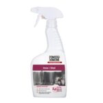 White spray bottle cleaner labeled 'Inox i Stal' for stainless steel and metal surfaces, with a trigger spray nozzle.