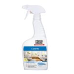 White spray bottle of bathroom cleaner labeled Pomoc Domowa Professional Łazienki on a white background with a spray nozzle