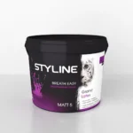 Container of Styline Breath Easy Grand Latex paint with black lid, purple gradient label showing 'STYLINE' and 'Matt 5'
