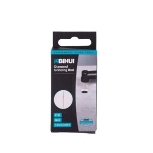 Boxed BIHUI Diamond Grinding Rod set with three 1.2 mm rods, #150 grit, for tiling tools