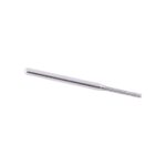 Silver cylindrical drill bit with a rough grinding tip (dental burr) used for shaping materials or enamel removal.