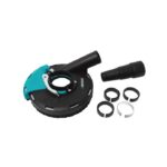 Circular trimmer head assembly with teal and black housing, nozzle, and detachable clamp rings.