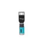 Blue and silver bottle opener with turquoise grip and 'Platinum series' branding on the metal head.