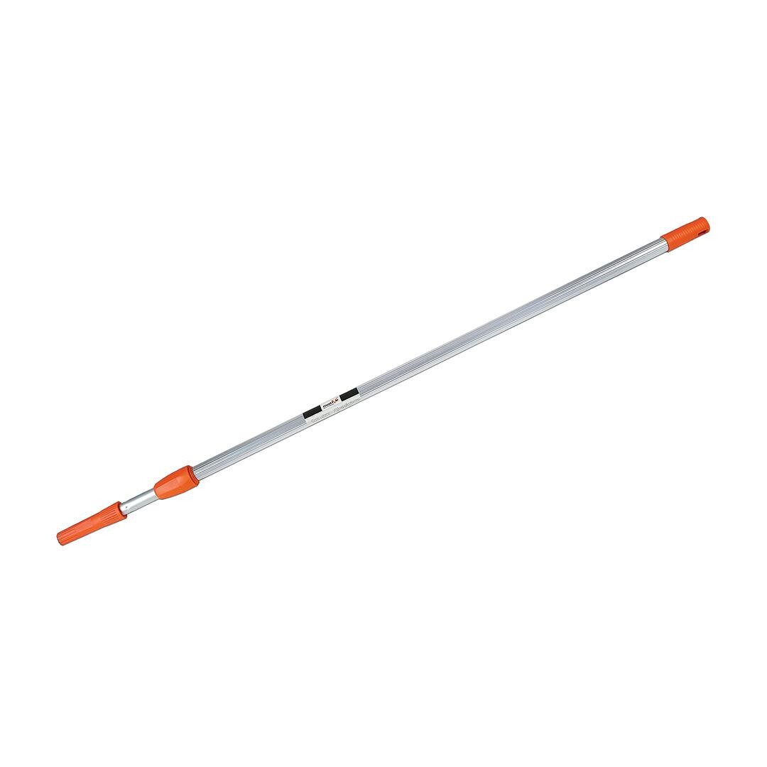 megabudowlany-motive-kij-teleskopowy-aluminiowy-15-3m-sklep-budowlany - Mega Budowlany Extendable aluminum paint pole with orange grip ends (rollers not attached).