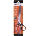 Long blade scissors in orange packaging with black and orange handles; 28 cm, stainless steel blades, Motive brand.