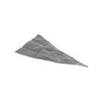 Gray triangular scarf laid flat on a white background