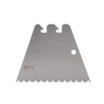 Triangular metal blade with a serrated bottom edge and a mounting notch; labeled B11.