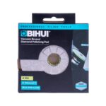BIHUI professional vacuum brazed diamond polishing pad packaging; circular polishing disk visible through opening.