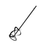 Handheld electric mixer with whisk attachment, shown diagonally on a white background.