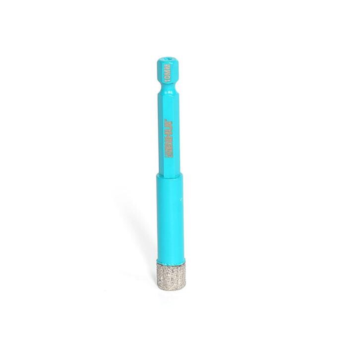 megabudowlany-bihui-otwornica-diamentowa-do-wkretarki-10mm-sklep-budowlany - Mega Budowlany Blue pen‑like object with a cork bottom standing upright on a white background.