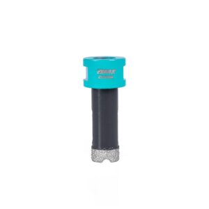 Diamond-coated drill bit with a turquoise collar marked Ø20MM, designed for hole cutting in hard materials.