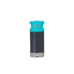 Turquoise top collar marked '30mm' on a black cylindrical drill bit with a rough, silver-grit tip.