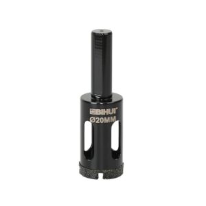 BIHUT 20 mm hole saw drill bit, black with two cutouts and hex shank