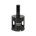 Black 35mm BiHUI hole saw drill bit with diamond-coated cutting edge and square arbor