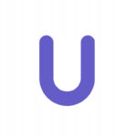 Purple rounded U-shaped icon on a white background, likely a logo or brand mark.
