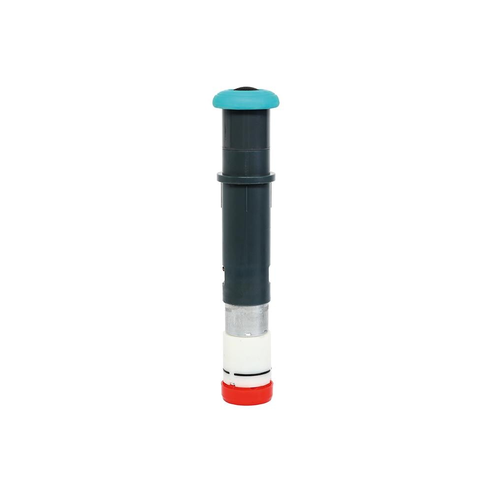 megabudowlany-bihui-pompka-zapas-do-przyssawki-scvb8-sklep-budowlany - Mega Budowlany Vertical cylindrical device with a teal top cap, dark body, white midsection, and red bottom cap, isolated on a white background.