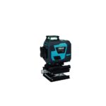 Blue BIHUI laser level mounted on an adjustable black base for precise indoor leveling.
