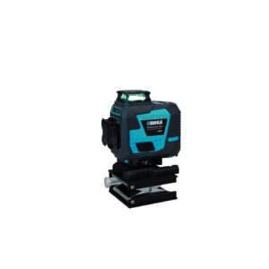 Blue BIHUI laser level mounted on an adjustable black base for precise indoor leveling.
