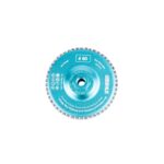 Blue circular abrasive grinding wheel with central bore and '#60' grit label, used for metal grinding.